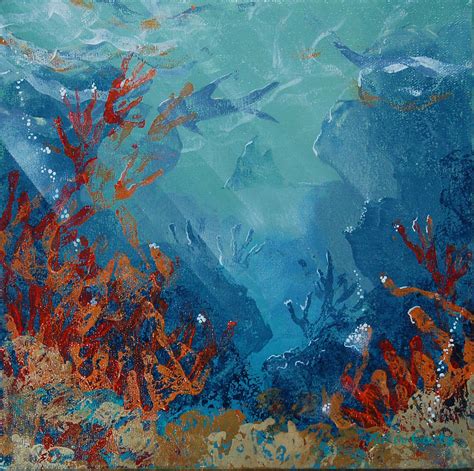 28 high x 40 wide x 1.5 depth (70 x 100 x 3.5 cm) materials used: Coral Reef Mixed Media by Robin Coats