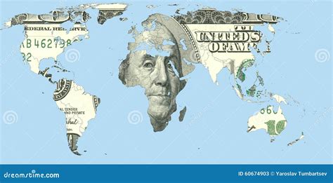 World Map Made Of Us Dollars Royalty Free Stock Photography