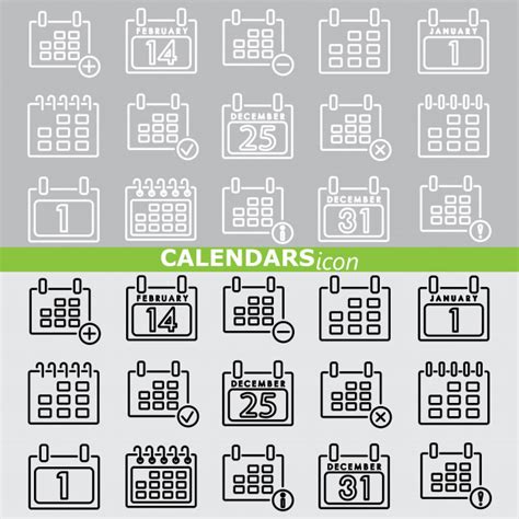 Premium Vector Calendars Icons Linear Set