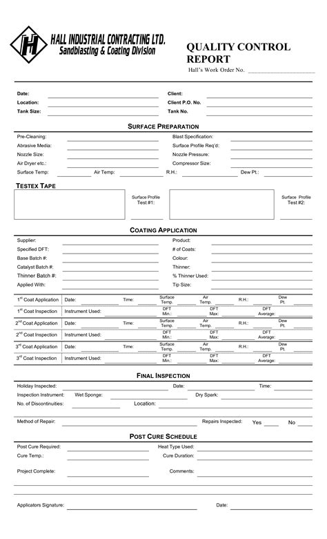 Quality Control Template Quality Control Form For Microsoft Word And