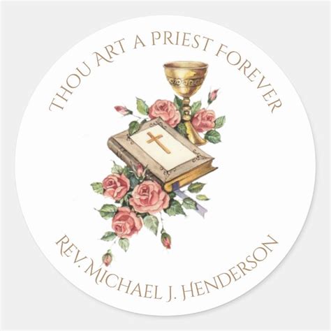 Catholic Priest Anniversary Ordination Chalice Classic Round Sticker