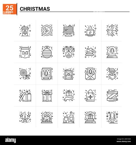 25 Christmas Icon Set Vector Background Stock Vector Image And Art Alamy