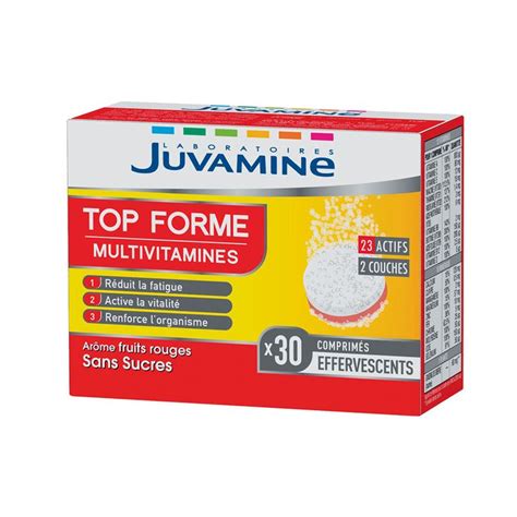 Multivitamines Comprimes Effervescents Couches Top Forme Multivitamines Juvamine Top