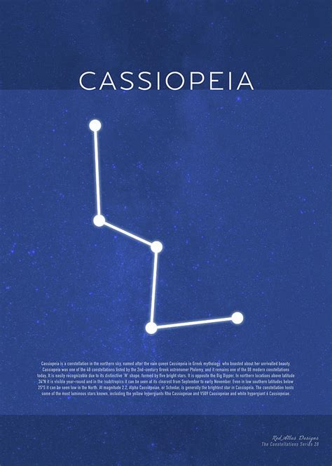 Cassiopeia The Constellations Minimalist Series 28 Mixed Media By