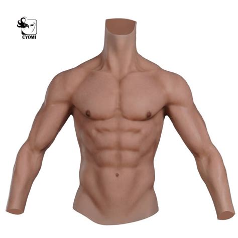 Cyomi Handmade Realistic Silicone Muscles Cosplay Costumes Fake Chest For Man Fake Abs Cover