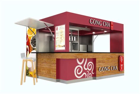 Outdoor Food Booth Kiosk For Beverage Bubble Tea And Fast Food