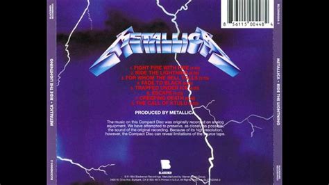 Metallica Ride The Lightning Remasterd 2016 Full Album Hd Youtube
