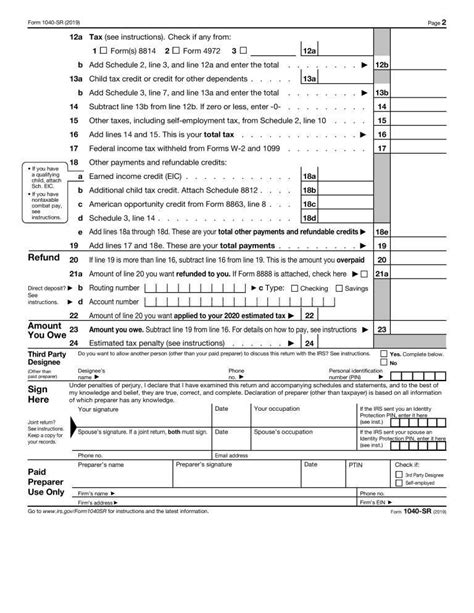 1040 Sr Form Printable Printable Forms Free Online