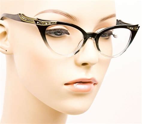 Retro Sexy Pinup Cat Eye Ombre Demi Rockabilly Clear Lens Eyeglasses Frames 1317 Ebay