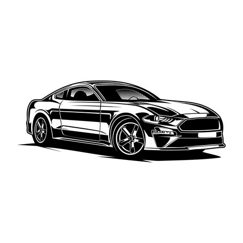Car Sport Car Silhouette Black And White Style 3482643 Vector Art At