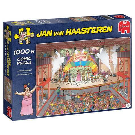Jan van haasteren creates cartoon jigsaw puzzles that are crowded, silly and even include a secret hidden shark fin. Jan Van Haasteren - Eurosong Contest 1000 Piece Jigsaw Puzzle