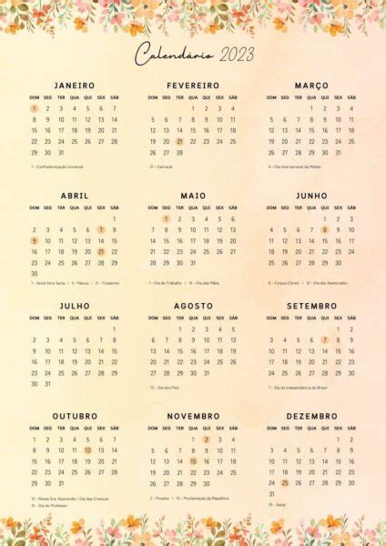 Calendario 2023 Feriados Brasilia Imagesee