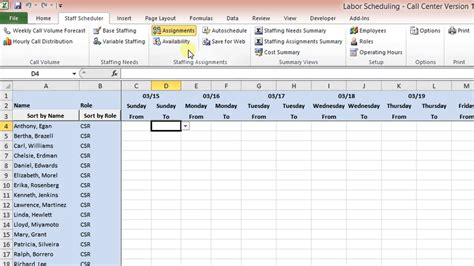 Excel Manpower Scheduling Template