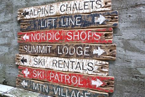 Rustic Wood Ski Lodge Signs Ski Patrol Sign Trail Signs Etsy Ski