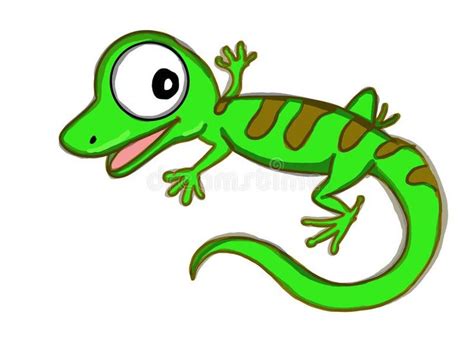 Cute Lizard Illustration Cartoon Drawing Drawing Illustration White