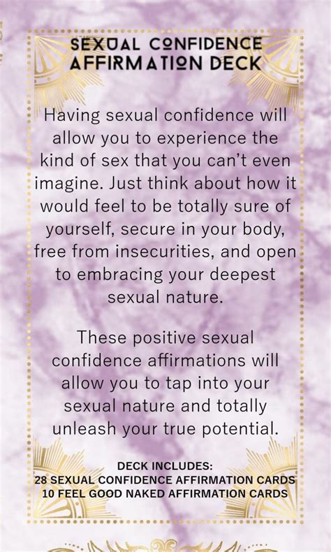 sexual confidence affirmation cards self care self etsy