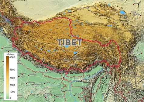Tibetan Plateau On World Map