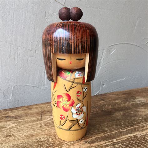 Vintage Wood Kokeshi Japanese Girl Figurine Etsy Vintage Wood