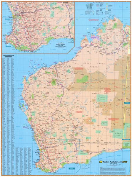 Maps Of Western Australia Map Shop Free Shipping Mapworld