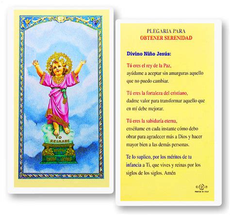 Divino Nino Prayer Card — Catholic Online Shopping