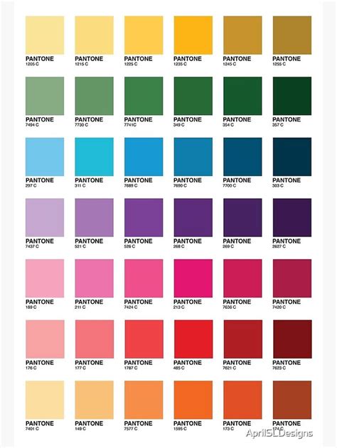 Shades Of Pantone Colors Poster By AprilSLDesigns Color Palette