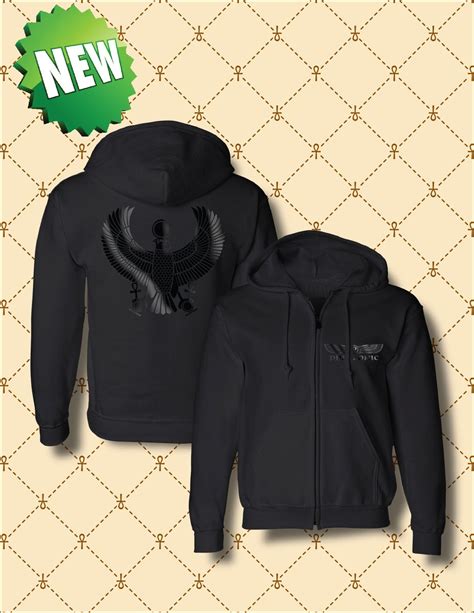 men s women s black foil hru zip up hoodie pharaonic brand