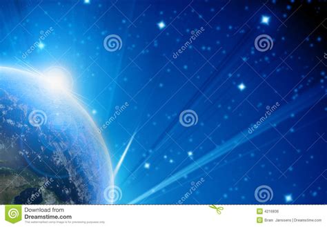 Blue Planet Earth In Outer Space Stock Illustration