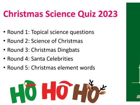 Christmas Science Quiz 2023 Teaching Resources