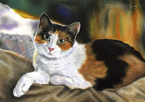 Calico Cat Serenity Limited Edition Print Of Painting Anne Marsh Art