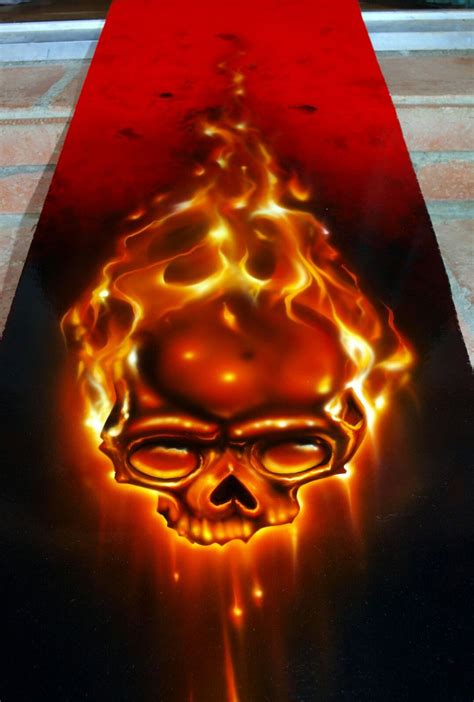 True Fire Skull Air Brush Painting Painting Airbrush Designs