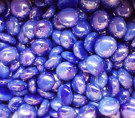 50 Opal Blue Irid Medium Glass Gems Stones Mosaic Pebbles Etsy