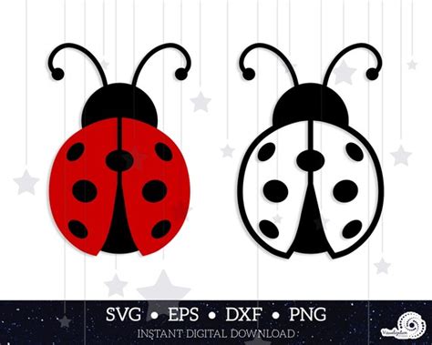 Ladybug Vector Set Instant Digital Download Svg Dxf Etsy
