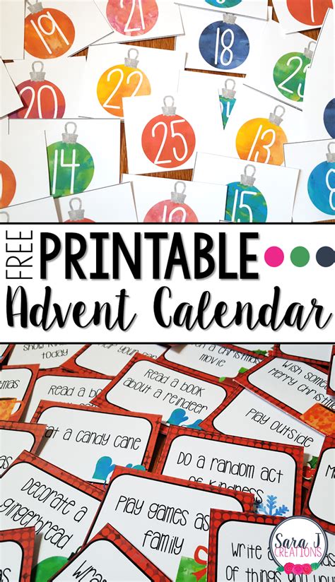Free Printable Advent Calendar Activities
