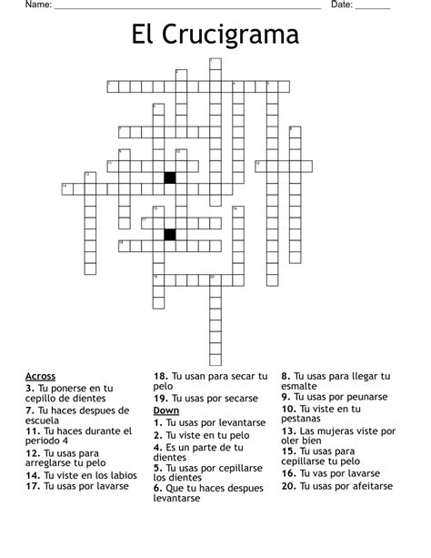 El Crucigrama Crossword Wordmint