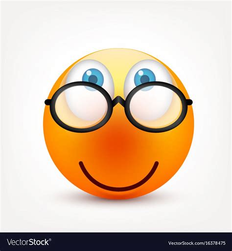 Smiley With Blue Eyesemoticon Set Yellow Face Vector Image On