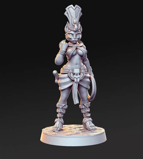 Pinup Female Tabaxi Dungeons And Dragons Figure 28mm Scale 32mm Scale