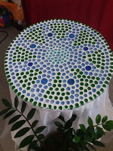 Dakota porcelain 24 round table top with standard iron rim. DIY Mosaic Table Top | Mosaic diy, Mosaic, Diy table top