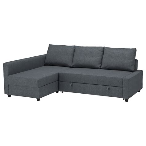 Converts into a semi comfortable bed (requires additional padding imo) corner sofa bed with storage. FRIHETEN Corner sofa-bed with storage - Hyllie dark grey ...