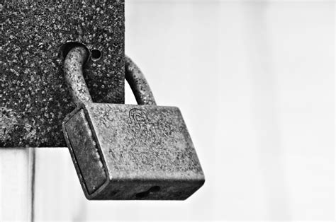 Close Lock In Black And White Free Stock Photo Public Domain Pictures