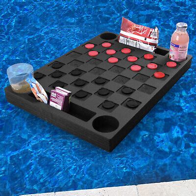 Floating Checkerboard Table Drink Tray Pool Foam Beach Float With Checkers Ebay