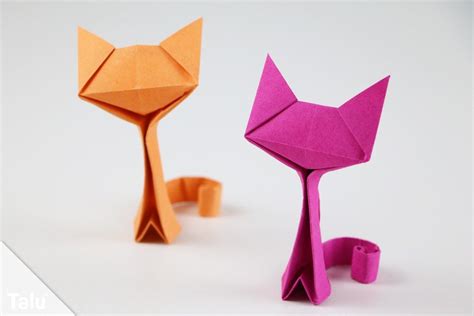 Origami Katze Basteln Anleitung Zum Falten Aus Papier Geldschein