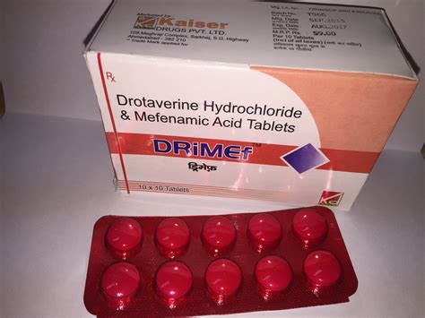DRIMEF Antispasmodic Tablets Rs Box Kaiser Drugs Private Limited ID