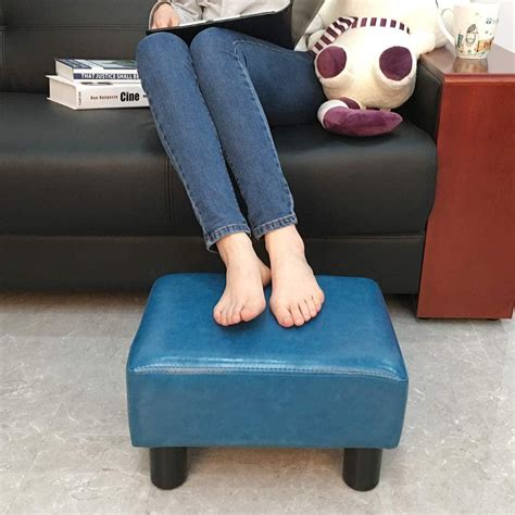 Modern Small Faux Pu Leather Footstool Ottoman Footrest Stool Seat