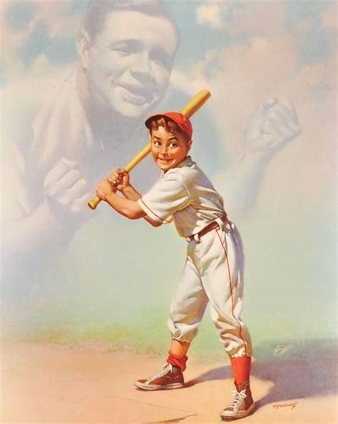 Babe Ruth Cmon Kid Art By William Medcalf Baseball