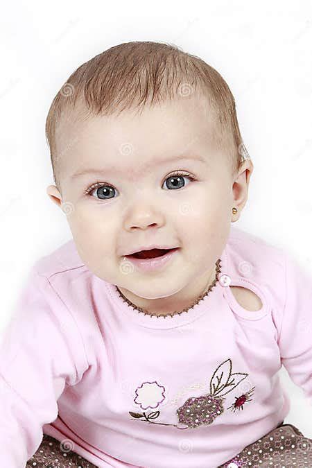 Smiling Baby Girl Stock Image Image Of Bubbly Female 6590411