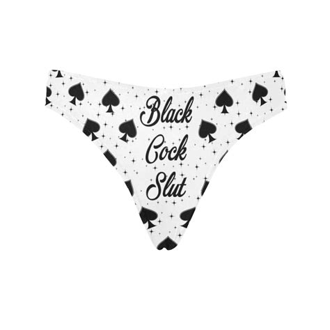 black cock slut women s white thong queen of spades bbc only hotwife thong panties hotwife