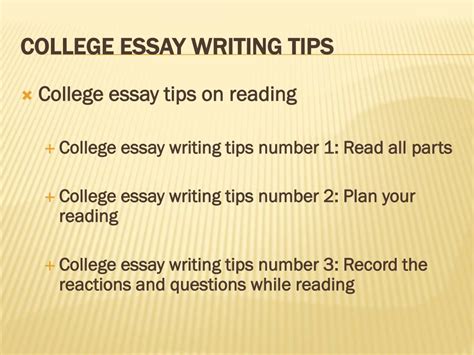 Ppt College Essay Writing Tips Powerpoint Presentation Free Download