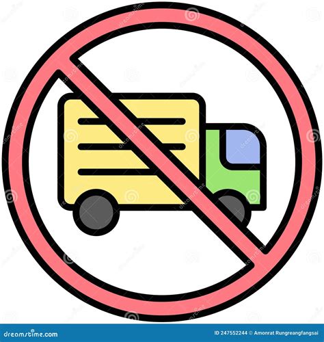 No Truck Icon Prohibition Sign Vector Illustration Stock Vector