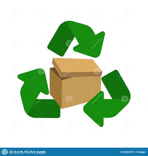 Cardboard Recycle Symbol Stock Vector Illustration Of Garbage 206238741