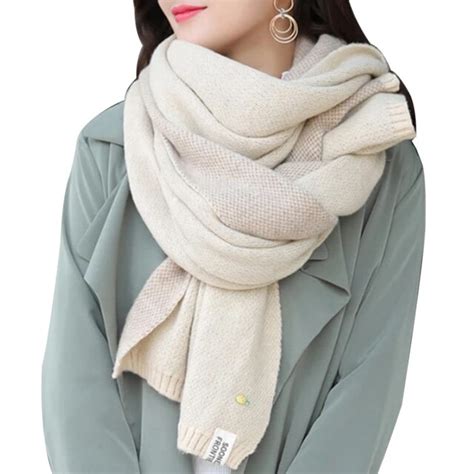 200 70cm women wool knitted scarf 2018 winter warm cashmere scarves shawl oversized female solid